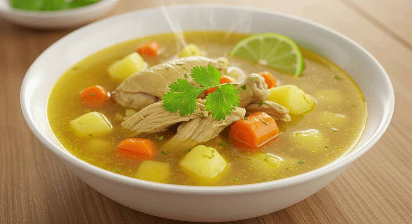 Leftover caldo de pollo stored in airtight containers for later use.