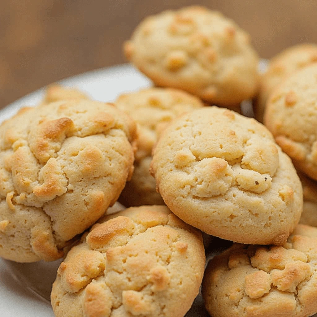 A plate of traditional Italian pignoli cookies topped with pine nuts